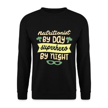 Nutritionist by day Superhero by night - Unisex Sweatshirt - black - Front - Alina (178cm) & Michal (187cm)