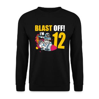 Je suis 12 Astronaut Lover Spaceship Happy - Sweat-shirt Unisexe - noir - Devant - Alina (178cm) & Michal (187cm)