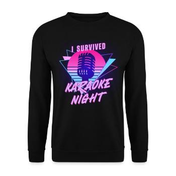 Karaoké Chanteur 80s Rétro I - Sweat-shirt Unisexe - noir - Devant - Alina (178cm) & Michal (187cm)