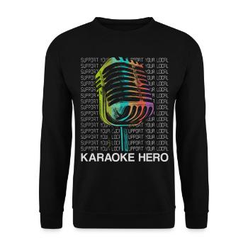 Karaoke Singer 80s Retro Support - Unisex Sweatshirt - black - Front - Alina (178cm) & Michal (187cm)