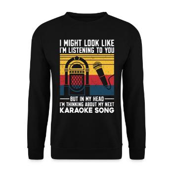 Karaoke Singer Vintage Retro I - Unisex Pullover - Schwarz - Vorne - Alina (178cm) & Michal (187cm)