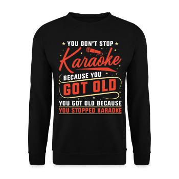 Karaoke Singer You Don't Stop - Unisex Sweatshirt - black - Front - Alina (178cm) & Michal (187cm)