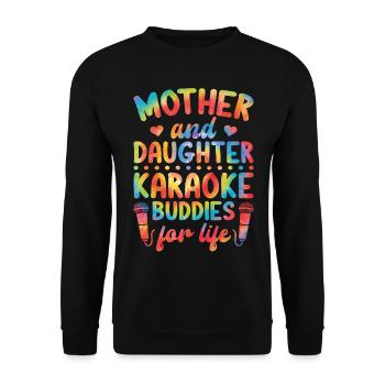 Chanteuse de karaoké Maman Tie Dye Mère - Sweat-shirt Unisexe - noir - Devant - Alina (178cm) & Michal (187cm)