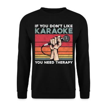 Karaoké Chanteur Rétro Vintage Si - Sweat-shirt Unisexe - noir - Devant - Alina (178cm) & Michal (187cm)