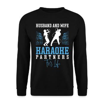 Chanteur de karaoké Mari Femme - Sweat-shirt Unisexe - noir - Devant - Alina (178cm) & Michal (187cm)