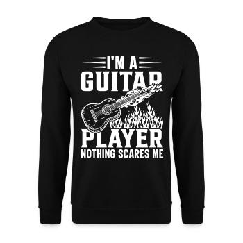 Music Guitarist - I'm A Guitar Player Nothing Scar - Unisex Pullover - Schwarz - Vorne - Alina (178cm) & Michal (187cm)