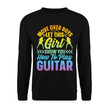 Guitariste Filles Guitariste - Funny Guitar Playe - Sweat-shirt Unisexe - noir - Devant - Alina (178cm) & Michal (187cm)