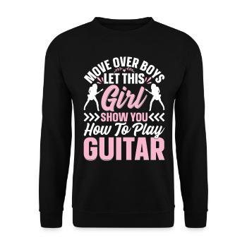 Guitarist Guitar Player Girls - Girl Guitar Player - Unisex Pullover - Schwarz - Vorne - Alina (178cm) & Michal (187cm)