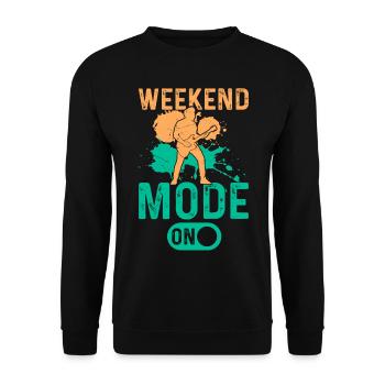 Guitar Mode On - Bass Guitar Player Bass Guitarist - Unisex Pullover - Schwarz - Vorne - Alina (178cm) & Michal (187cm)