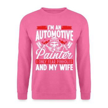 Peintre automobile Peur femme Pulvérisateur de véhicule - Sweat-shirt Unisexe - rose - Devant