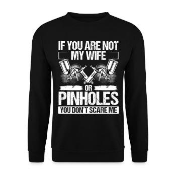 Automotive Car Painter Wife Vehicle Sprayer - Unisex Sweatshirt - black - Front - Alina (178cm) & Michal (187cm)