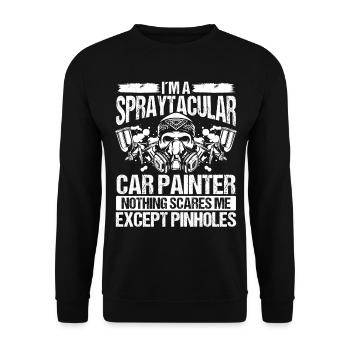 Car Painter Spraytacular Pinholes Vehicle Sprayer - Unisex Sweatshirt - black - Front - Alina (178cm) & Michal (187cm)