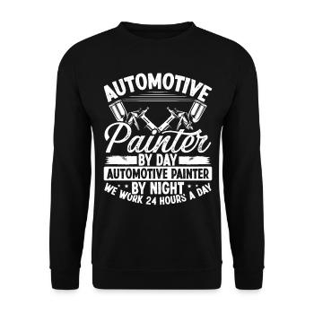 Automotive Car Painter 24 Hours Vehicle Sprayer - Unisex Sweatshirt - black - Front - Alina (178cm) & Michal (187cm)
