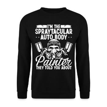Automotive Car Vehicle Sprayer Car Detailer - Unisex Sweatshirt - black - Front - Alina (178cm) & Michal (187cm)