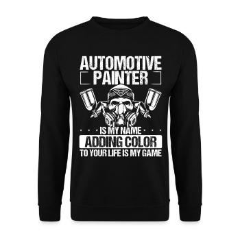 Automotive Car Painter Color to your Life Vehicle - Unisex Sweatshirt - black - Front - Alina (178cm) & Michal (187cm)