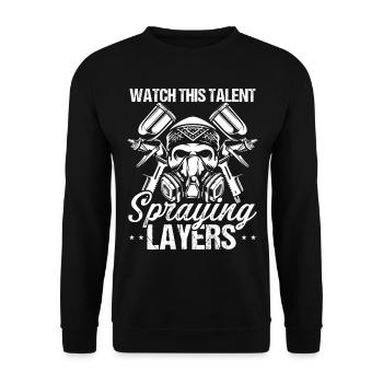 Vehicle Sprayer Layers Automotive Car Painter - Unisex Pullover - Schwarz - Vorne - Alina (178cm) & Michal (187cm)