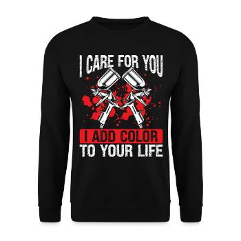 Automotive Car Painting Add Color to Life Vehicle - Unisex Sweatshirt - black - Front - Alina (178cm) & Michal (187cm)