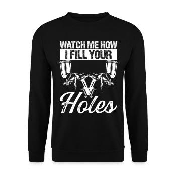Automotive Car Paitning Detailer Watch me Vehicle - Unisex Sweatshirt - black - Front - Alina (178cm) & Michal (187cm)
