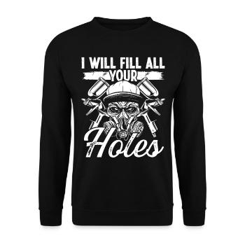 Automotive Car Painting all your Holes Vehicle - Unisex Sweatshirt - black - Front - Alina (178cm) & Michal (187cm)