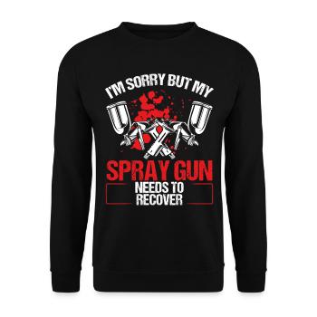 Automotive Car Painting Spraygun Funny Vehicle - Unisex Pullover - Schwarz - Vorne - Alina (178cm) & Michal (187cm)