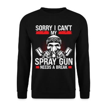 Automotive Car Painting Spraygun Break Vehicle - Unisex Sweatshirt - black - Front - Alina (178cm) & Michal (187cm)