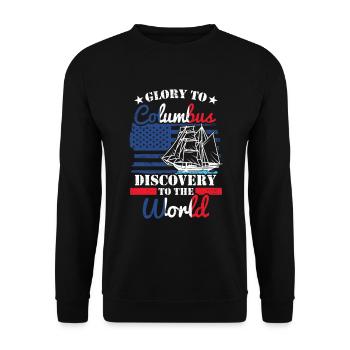 Ehre Sei Kolumbus 1942 Amerikanisches Italienisch - Unisex Pullover - Schwarz - Vorne - Alina (178cm) & Michal (187cm)