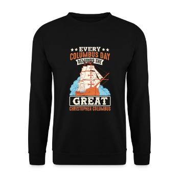 Great Christopher Columbus Day 1942 Americans - Unisex Sweatshirt - black - Front - Alina (178cm) & Michal (187cm)