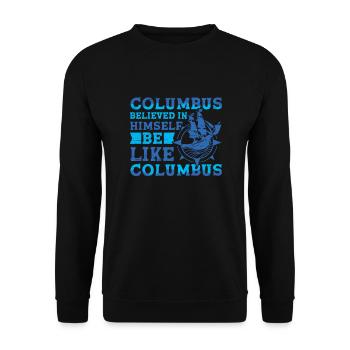 Columbus Glauben 1942 Amerikanischen - Unisex Pullover - Schwarz - Vorne - Alina (178cm) & Michal (187cm)