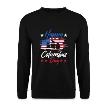 Columbus Day 1942 Italien américain - Sweat-shirt Unisexe - noir - Devant - Alina (178cm) & Michal (187cm)