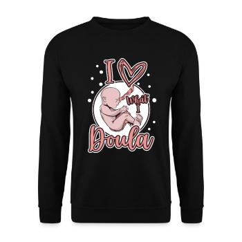 Doula avec sa sage-femme du col de l’utérus - Sweat-shirt Unisexe - noir - Devant - Alina (178cm) & Michal (187cm)