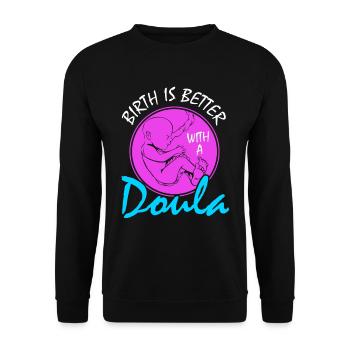 Better with a - Unisex Sweatshirt - black - Front - Alina (178cm) & Michal (187cm)