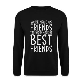 Collègue de travail Meilleur ami Travail d’équipe au bureau - Sweat-shirt Unisexe - noir - Devant - Alina (178cm) & Michal (187cm)