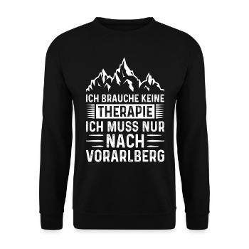 ich brauche keine Therapie ich muss nur Wandern - Unisex Pullover - Schwarz - Vorne - Alina (178cm) & Michal (187cm)