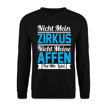 NICHT MEIN ZIRKUS NICHT MEINE AFFEN - Unisex Pullover - Schwarz - Vorne - Alina (178cm) & Michal (187cm)