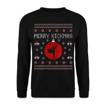 Karate Judo | Merry Kickmas - Unisex Pullover - Schwarz - Vorne - Alina (178cm) & Michal (187cm)
