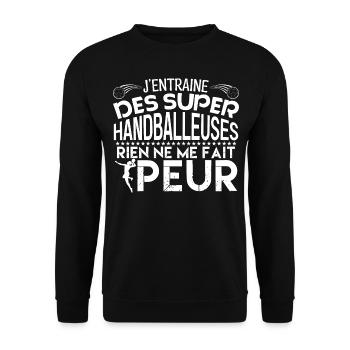 coach handball Cadeau pour le coach Handball - Sweat-shirt Unisexe - noir - Devant - Alina (178cm) & Michal (187cm)
