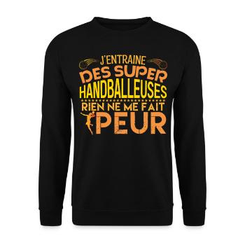 coach handball Cadeau pour le coach Handball !! - Sweat-shirt Unisexe - noir - Devant - Alina (178cm) & Michal (187cm)