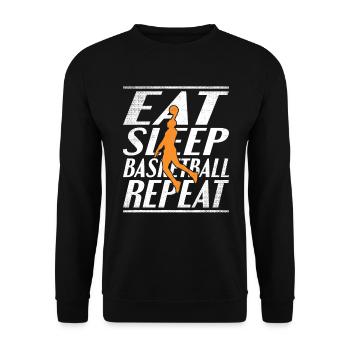 Essen Schlafen Basketball - Unisex Pullover - Schwarz - Vorne - Alina (178cm) & Michal (187cm)