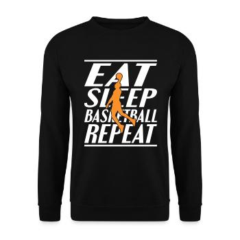 Essen Schlafen Basketball - Unisex Pullover - Schwarz - Vorne - Alina (178cm) & Michal (187cm)