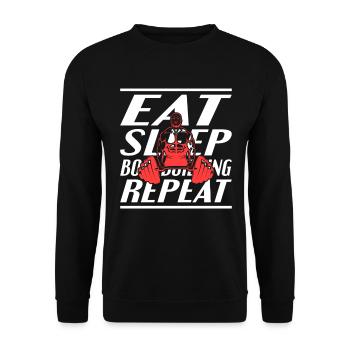 Alimentation Sommeil Musculation - Sweat-shirt Unisexe - noir - Devant - Alina (178cm) & Michal (187cm)