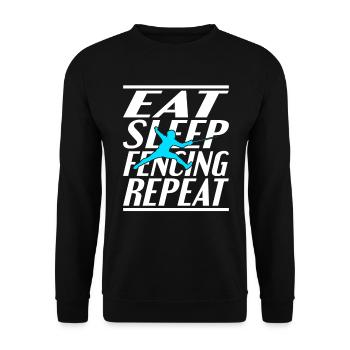 Manger Dormir l’escrime - Sweat-shirt Unisexe - noir - Devant - Alina (178cm) & Michal (187cm)