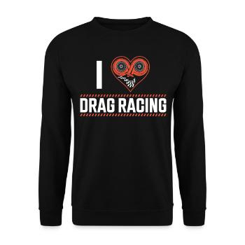 Drag Racing Race Car Heart I Love - Sweat-shirt Unisexe - noir - Devant - Alina (178cm) & Michal (187cm)