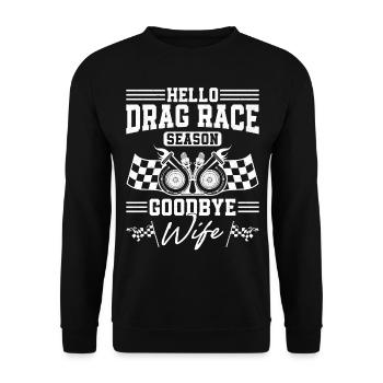 Drag Racing Race Car Husband - Unisex Pullover - Schwarz - Vorne - Alina (178cm) & Michal (187cm)