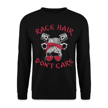 Course de dragster Course de voitures Course de filles - Sweat-shirt Unisexe - noir - Devant - Alina (178cm) & Michal (187cm)