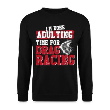 Drag Racing Race Car Vintage Je suis - Sweat-shirt Unisexe - noir - Devant - Alina (178cm) & Michal (187cm)