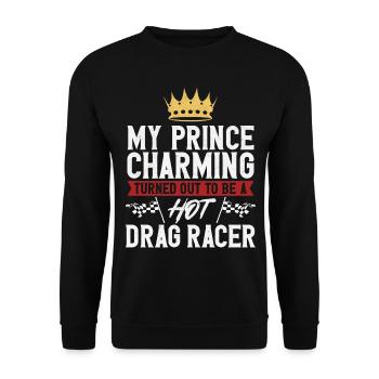 Drag Racing Race Car Girlfriend - Unisex Sweatshirt - black - Front - Alina (178cm) & Michal (187cm)