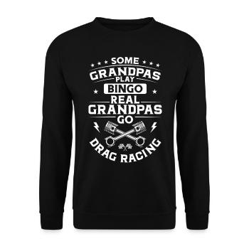 Drag Racing Race Car Grandpa - Unisex Pullover - Schwarz - Vorne - Alina (178cm) & Michal (187cm)