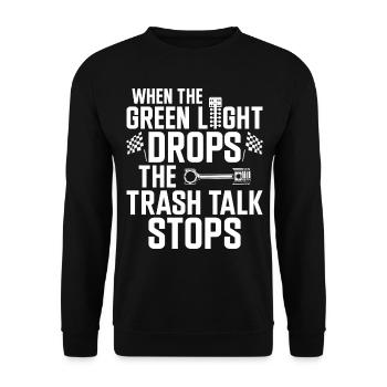 Drag Racing Race Car When The - Unisex Pullover - Schwarz - Vorne - Alina (178cm) & Michal (187cm)