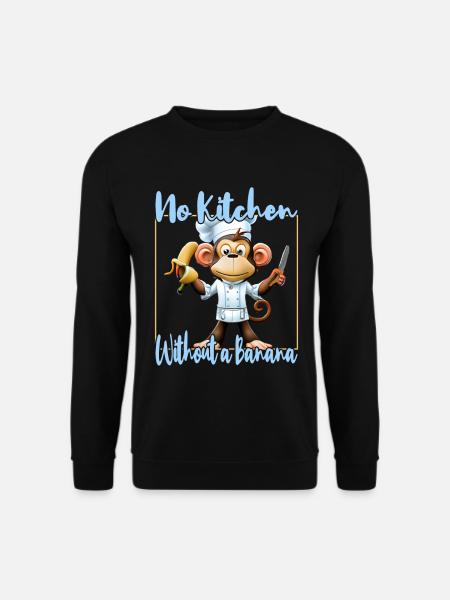 Kitchen Monkey Banana Vibes - Unisex Sweatshirt - black