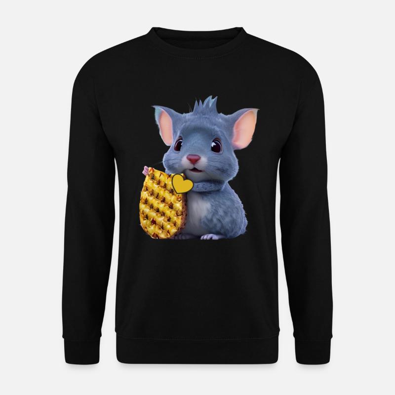 Chinchilla liebt Ananas - Unisex Pullover - Schwarz
